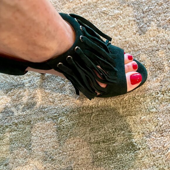 Prada Green Sued Fringe Sandals size 6 - Picture 9 of 9